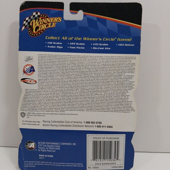 NASCAR Diecast 1/64 Dale Earnhardt #3 Winners Circle 1999 Monte Carlo #N027 - Picture 3 of 3